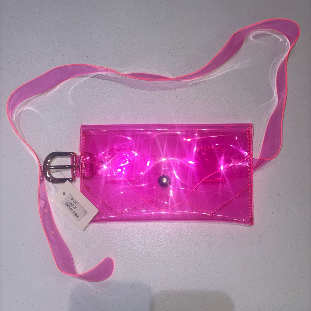 Pink Transparent Crossbody Bag (Fanny Pack)